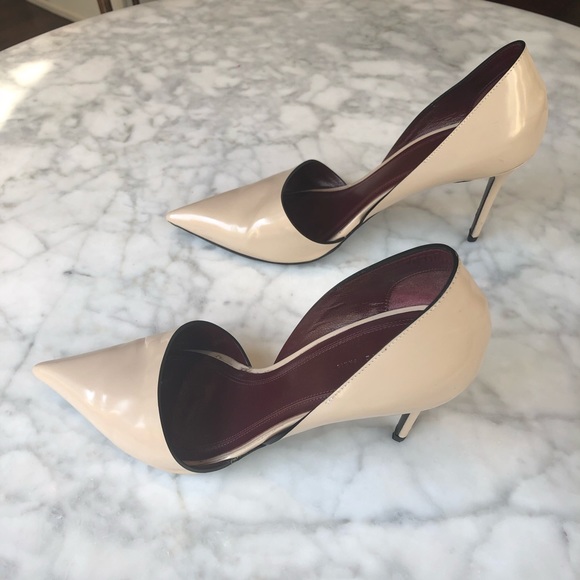 Celine nude leather pointed toe pumps - Picture 2 of 8